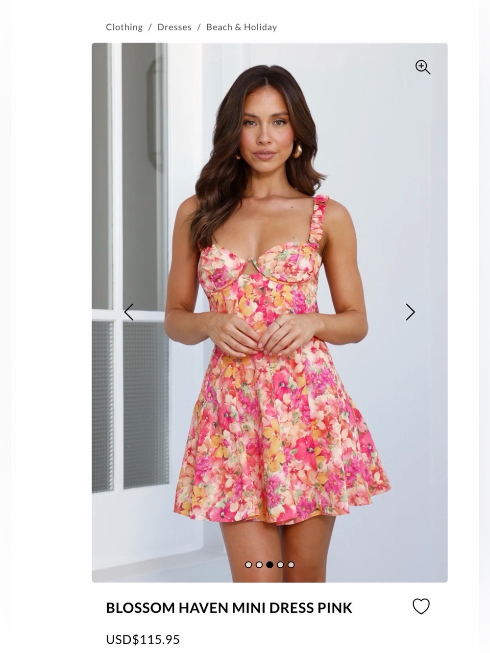 Hello Molly Floral Bustier Mini Dress - Pink & Yellow